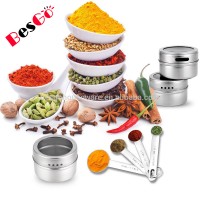 LFGB 24pcs magnetic bottom stainless steel 430 spice shaker / tins / jars set