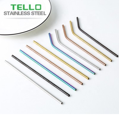 Multicolor Colorful metal straws eco-friendly Stainless Steel Straws